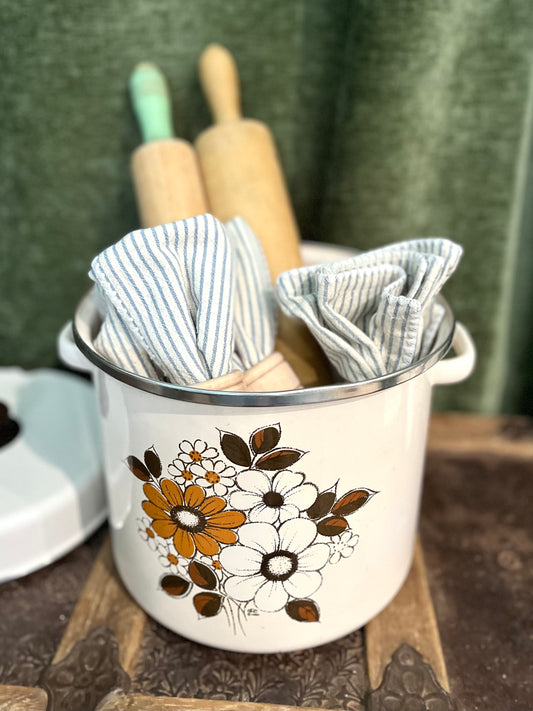 Floral Enamelware Pot with Lid